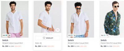 Snitch Mens Casual Shirt Upto 80% Off