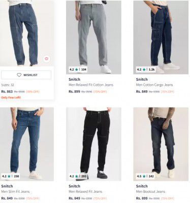 Upto 74% OFF | Snitch Men's Jeans