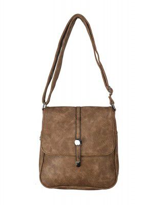 Social Blingz Mens Brown Folder Leather Sling Bag
