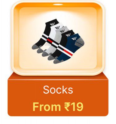 Socks from Rs. 19  in Flipkart Big Billion Days 