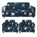 Sofa Cover 5 Seater Fully Covered, Stretchable Elastic Polyester Spandex, Navy Blue Floral 3+1+1 Sofa Cover | Antislip Cover Sofa Set 5 Seater, Stylish for Aesthetic Home Furnishing...