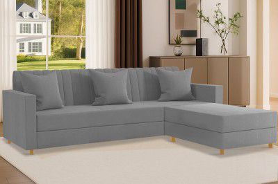 SOFA SANCTUARY-4 Seater - L Shape Convertible Sofa Set for Living Room (Grey)