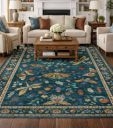 Soft & Durable Floor Carpet | Premium Cotton Carpet for Living Room, Bedroom & Home Decor | Multi-Printed Modern Area Carpet (3x5ft.) (Dark Green)...