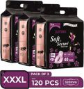 soft & secure Dry net soft & comfortable sanitary pad for Day & Night Protection XXXL Sanitary Pad  (Pack of 120)...