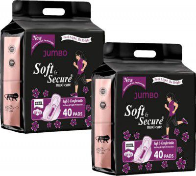 soft & secure Period Care XXXL Dry Soft Cover Sanitary Pad (Pack of 80)