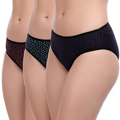 Softline Butterfly Womens Cotton Panty (Pack of 3)(ASSORTED )(Colors & Print May Vary)