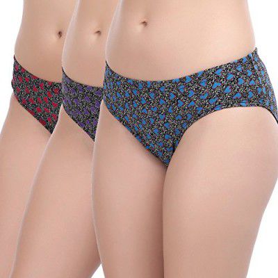 Softline Butterfly Womens Cotton Panty (Pack of 3)(Colors & Print May Vary)