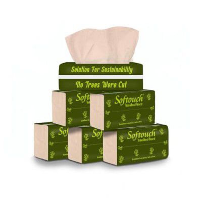 Softouch 2 Ply Bamboo Facial Tissue Papers- 100 Pulls Per Pack (Pack of 6) 600 Pulls- for Home, Office & Travel – Skin-Friendly Tissue