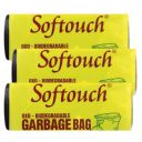 Softouch Garbage Bags (Black, Small, 17 x 19 Inches) - 30 Bags/Roll, 90 Count - Pack of 3 | Durable Plastic Trash Bags for Home...