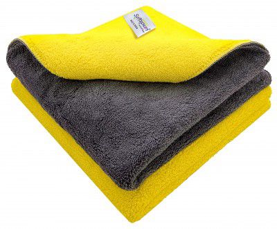 SOFTSPUN 900 GSM, Microfiber Double Layered Cloth 40x40 Cms 2 Piece Towel Set