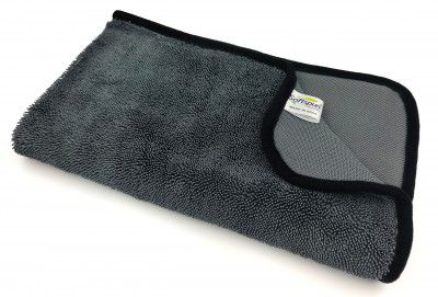 SOFTSPUN Microfiber Cloth for Car - 600 GSM, 54x60cms, 1Pcs, Grey Twisted Loop Super Absorbent Towel - Edgeless Design with Plush Pile and Lint Free Cloth for Drying and Detailing.