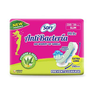 Sofy Anti Bacteria Extra Long Sanitary Pads - Slim (28 Pads)
