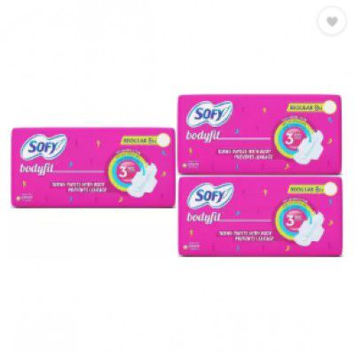 SOFY Bodyfit Regular Extra Long- 8+8+8Counts Sanitary Pad  (Pack of 3)