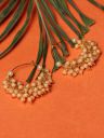 SOHI Gold-Plated Orange Pearl-Beaded Earrings...