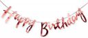 SOI Happy Birthday Toy Banner Bunting Metallic Cursive Design Set (Rose Gold Bunting)...