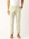 SOJANYA Men Green & Blue Smart Regular Fit Checked Trousers...