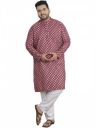 SOJANYA Plus (Since 1958) Men's Cotton Blend Printed Kurta with White Churidar Pyjama...