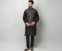 SOJANYA (Since 1958 Men's Silk Blend Kurta Pyjama With Nehrujacket Set...