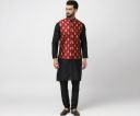 SOJANYA (Since 1958 Men's Silk Blend Kurta Pyjama With Nehrujacket Set...