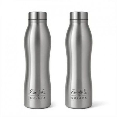 Solara 1000 ml Steel Bottle (Pack of 2, Silver)