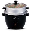 SOLARA 4Liters One Touch Rice Cooker, Automatic Electric Cooker with Food Steamer, Electric Rice Cooker - 400 Watts, Rice Cooker 4 Litre with Steam & Rinse Basket, Black...