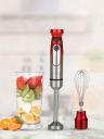 Solara Electric Hand Blender for Kitchen with Whisk & Mixing Jar, 600Watts, Red...