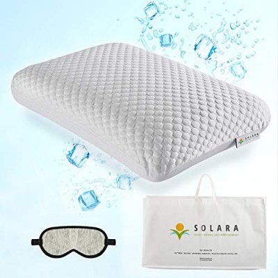 SOLARA Premium Cool Gel Pillow - Instant Cooling Memory Foam Pillow - Sleeping Pillow for Neck Pain and Shoulder Pain - Orthopedic Pillow(1), pack of 1