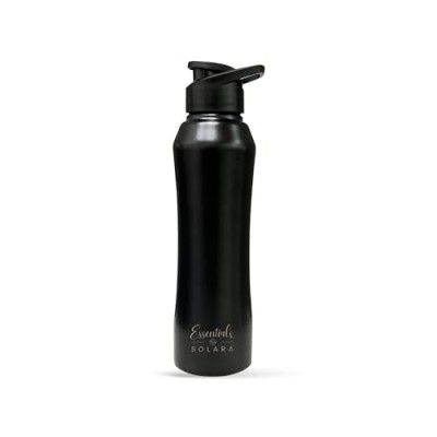 SOLARA Stainless Steel Sipper Water Bottle 1 Litre, Black Knight, Leak Proof, Single-walled, Home