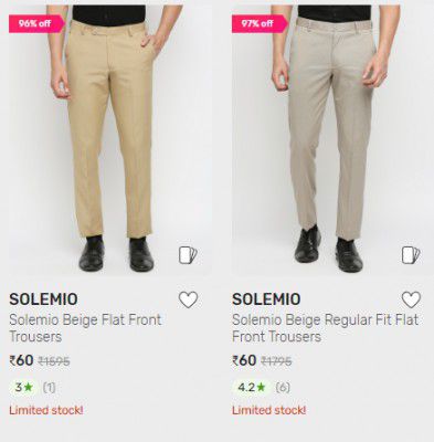 SOLEMIO Black Slim Fit Check Shirt @ ₹60