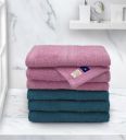 Blue and Pink Anatolia Solid 500 GSM Cotton Face Towels (Set Of 6)...