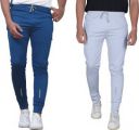 Solid Men Blue, Grey Track Pants...