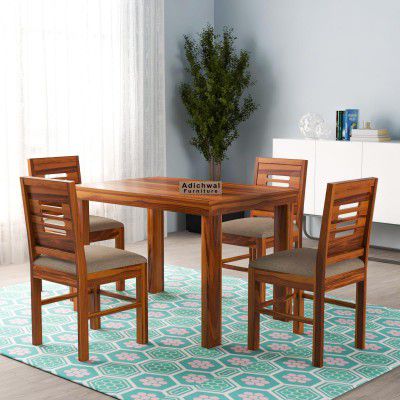 Adichwal Furniture Solid Sheesham Wood 4 Seater Dining Set Dining Table Set (4 Seater, Honey E)