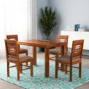 Adichwal Furniture Solid Sheesham Wood 4 Seater Dining Set Dining Table Set (4 Seater, Honey E)...