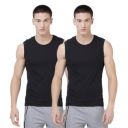 Levi’s Men’s 100% Cotton 100 CA Solid Sleeveless Gym Vest (Pack of 2)...