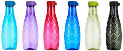 Solimo 1 Lt Water Bottle | Multicolor | Set Of 6 (Xing) - Polyethylene Terephthalate