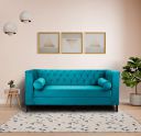 Amazon Brand - Solimo 3 Seater Sofa (Velvet Fabric, Sky Blue)...