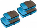 Solimo 4 Piece Packing Travel Organizer Cubes Set - 2 Medium and 2 Large, Sky Blue...