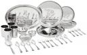 Amazon Brand - Solimo 42 Pieces Laser Print Stainless Steel Dinner Set...