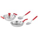 Solimo 4pcs Triply Cookware Set (Kadhai with Glass lid, Fry pan, Slotted Spoon, Serving Spoon)...