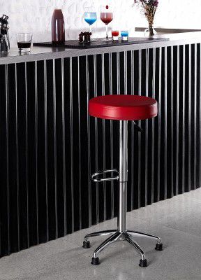 Solimo Aber Kitchen Bar Stool with Adjustable Height, Metal Base
