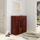 Amazon Brand - Solimo Aesthete Solid Sheesham Wood Shoe Rack Honey Finish ...