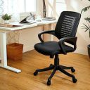 Amazon Brand - Solimo Aim Office Chair with Tilting Mechanism, Height-Adjustable, Nylon Base, Mesh Back (Black)...