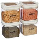 Solimo Airtight Plastic Storage Jar and Container Set-I | BPA Free | Multipurpose Storage | 750ml Each, Set of 4 (White)...
