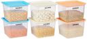 Amazon Brand - Solimo Airtight Storage Containers with Handle, Set of 6 (1,600 ml Each)...