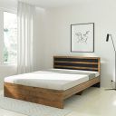 Amazon Brand - Solimo Alasia Engineered Wood Queen Bed (Forest Dark & Black)...