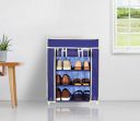 Amazon Brand - Solimo Alloy Steel Foldable Shoe Rack, 4 Layer, Blue, Economy, 45 X 45 X 81 CM...