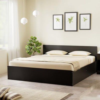 Solimo Altamore Engineered Wood King Bed with Box Storage (Wenge Finish)