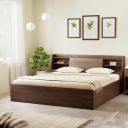 Solimo Altamore Engineered Wood King Bed with Headboard and Box Storage (Walnut Finish)...