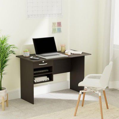 Solimo Altamore Engineered Wood Study Table and Office Desk with Drawer and 2 Shelves (Wenge Finish)