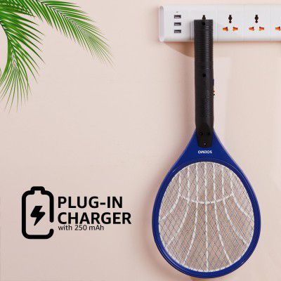 Solimo Anti-Mosquito Racquet, Insect Killer Bat with Rechargeable 500 mAh Battery and LED Light, Black